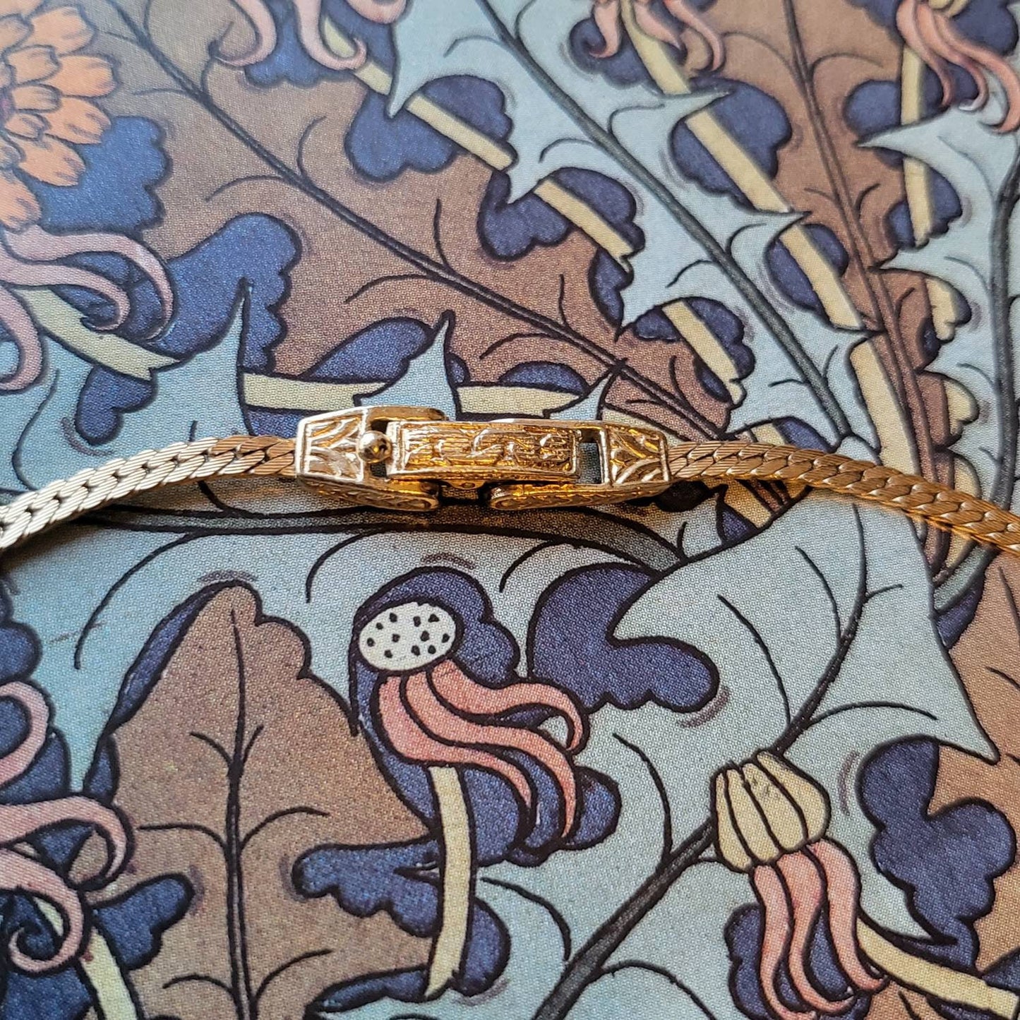 Necklace - Attwood and Sawyer Gold Crystal Ribbon Necklace