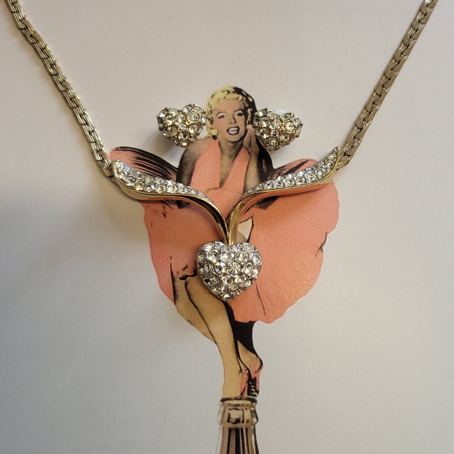 Set - Attwood and Sawyer Crystal Hearts Necklace and Stud Earrings