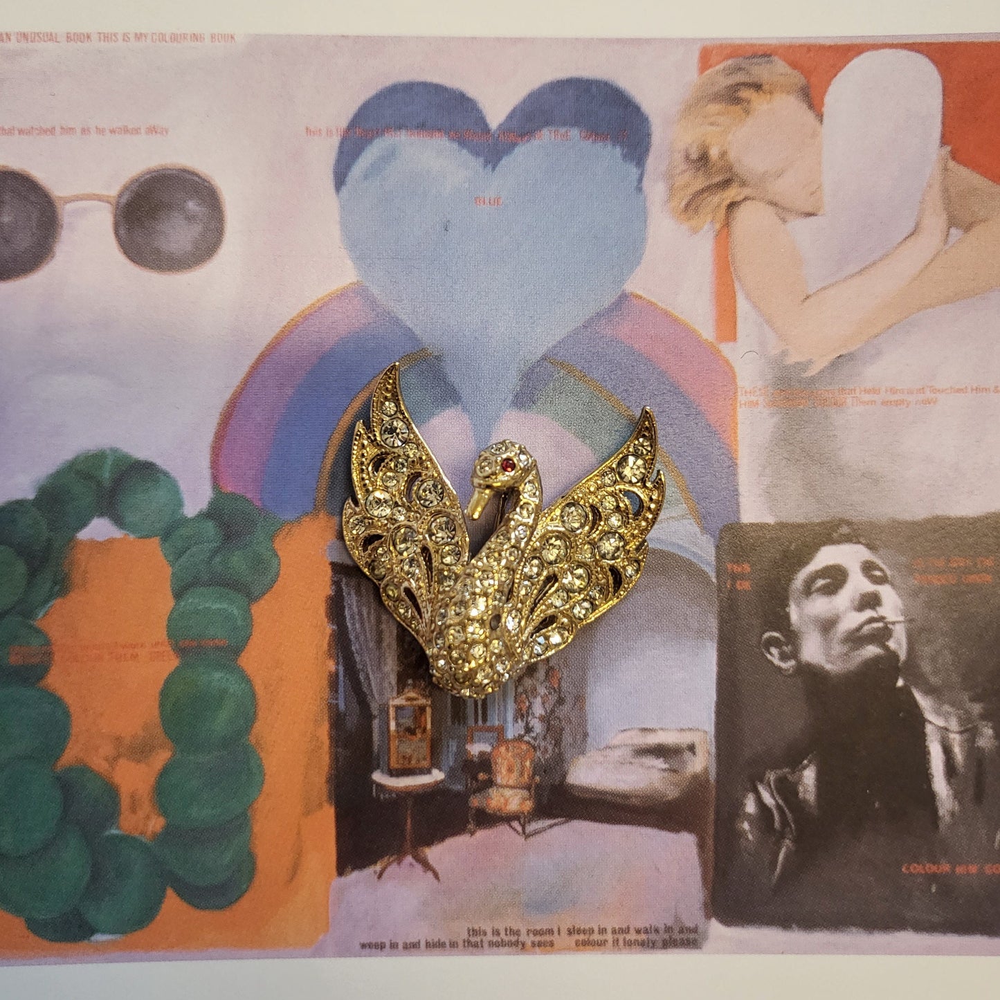 Brooch - Attwood and Sawyer Crystal Swan Brooch