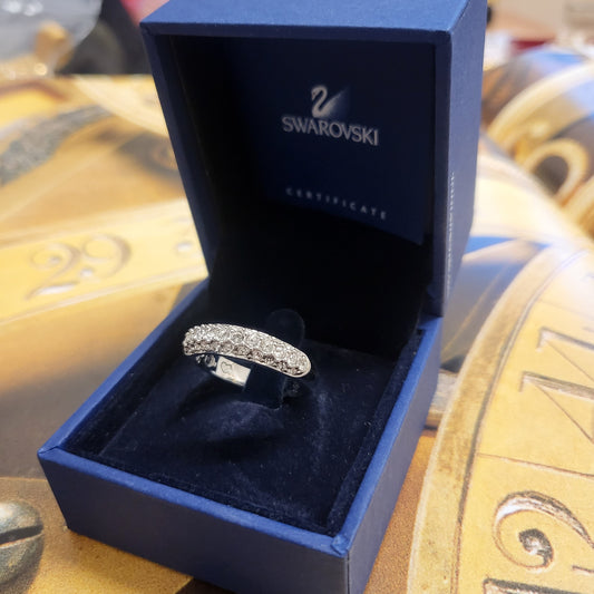 Ring - Swarovski Pave Crystals Half Eternity Ring