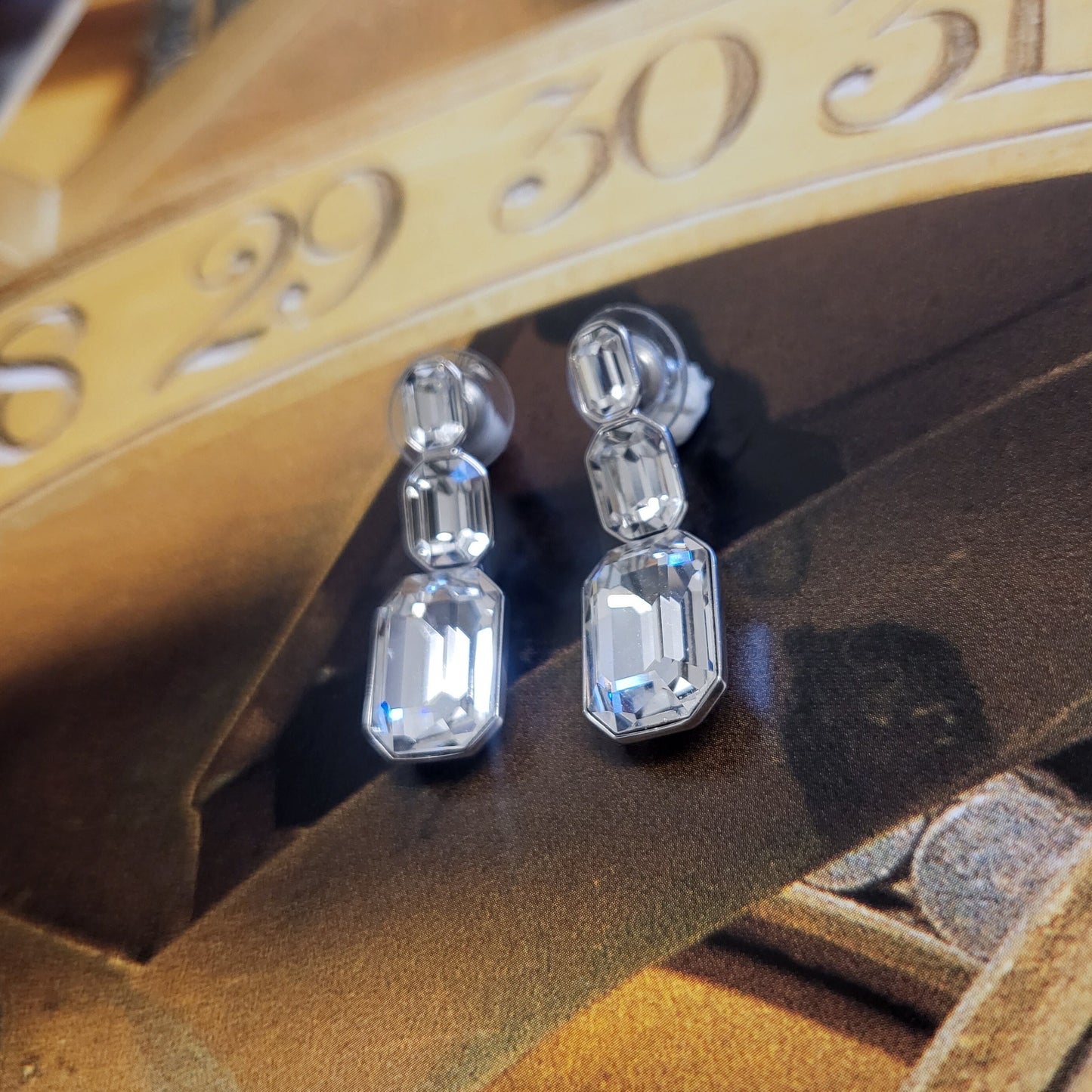 Posts - Swarovski Crystal Triple Drop Stud Earrings