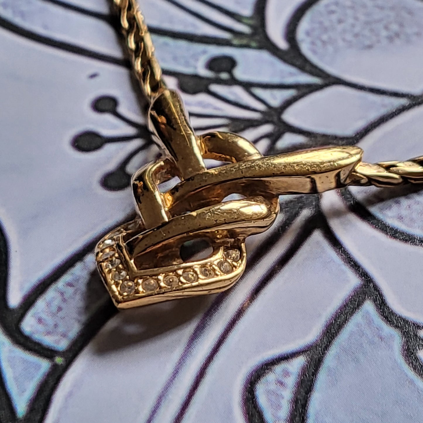 Necklace - Attwood and Sawyer Gold Crystal Plait Necklace