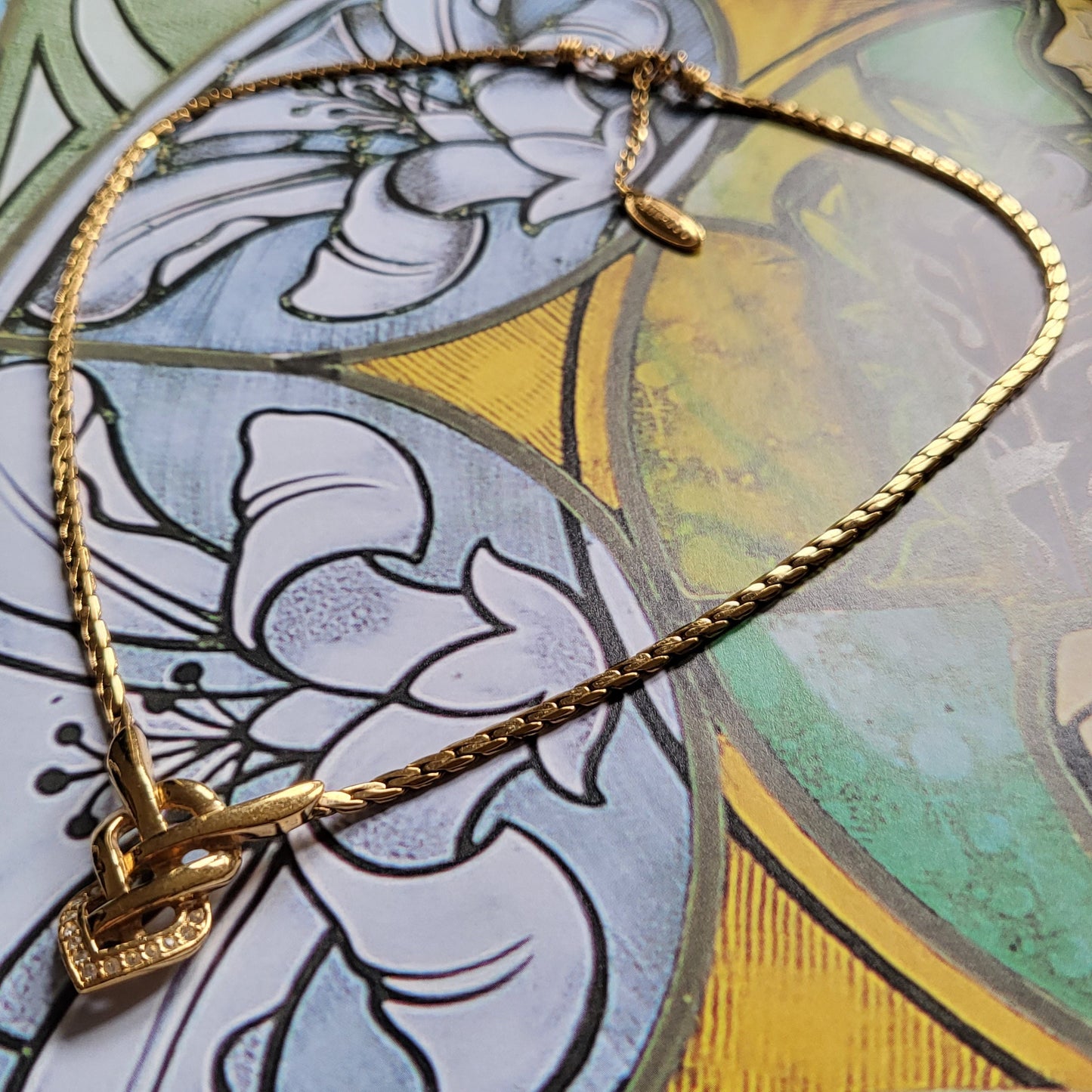 Necklace - Attwood and Sawyer Gold Crystal Plait Necklace