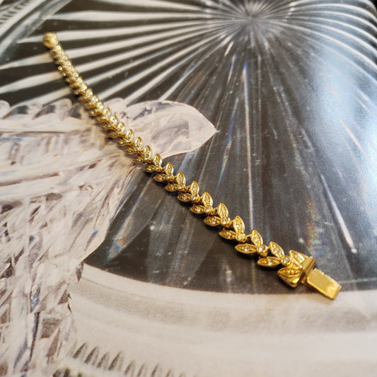 Bracelet - Attwood and Sawyer Crystal Leaf Link Bracelet