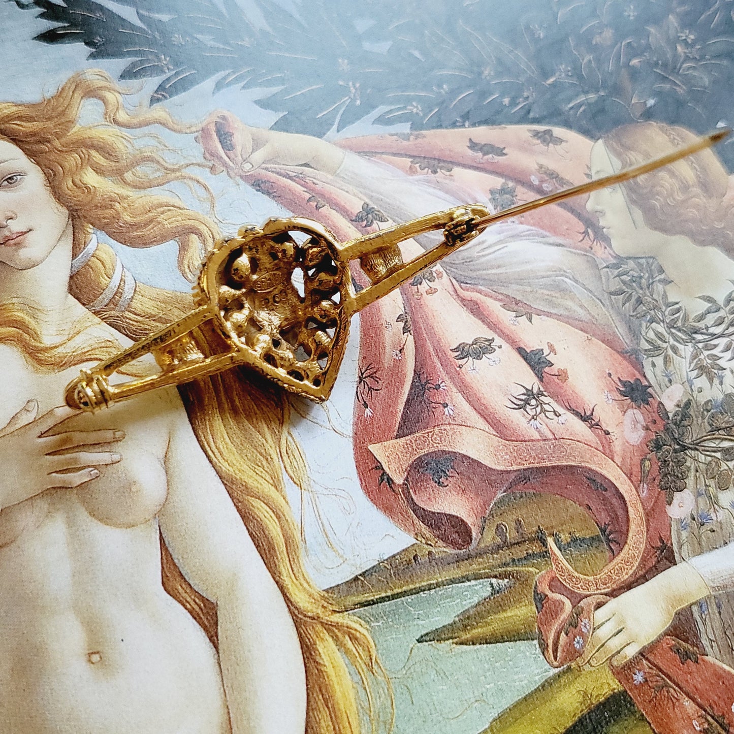 Brooch - Sphinx Red and Clear Crystals Heart Bar Brooch