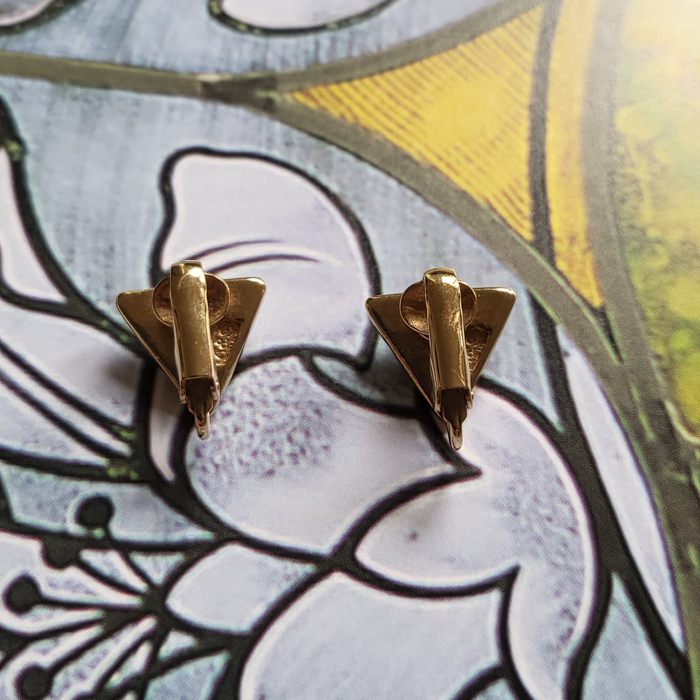 Clip on - Attwood and Sawyer Triangular Crystal Clip On Earrings