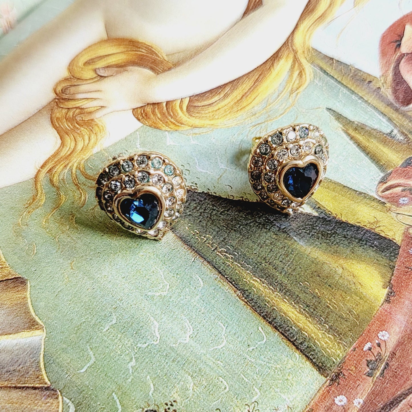 Posts - Attwood and Sawyer Blue Crystal Heart Stud Earrings