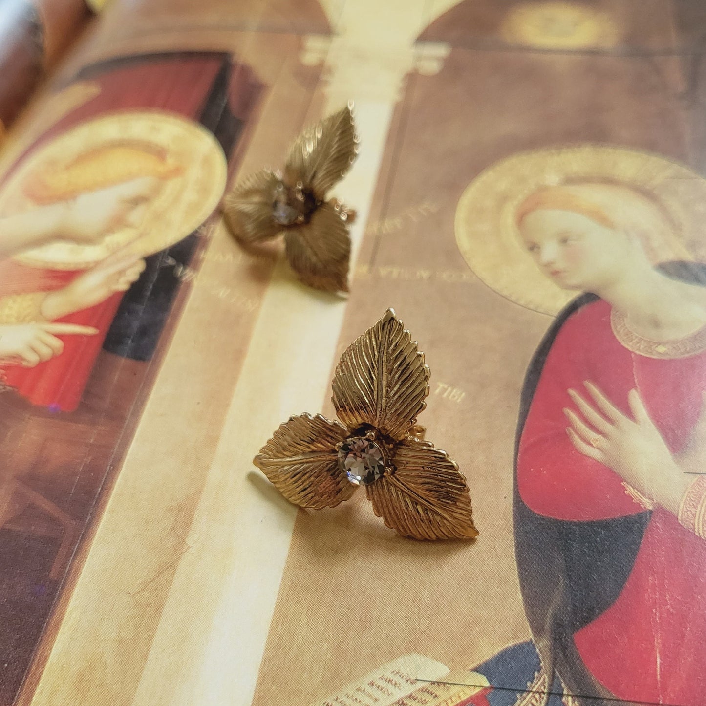 Posts - Sonia Rykiel Crystal Leaf Stud Earrings