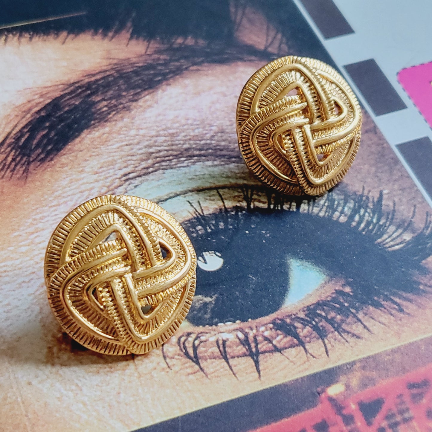 Clip on - Napier Gold Round Knot Clip on Earrings