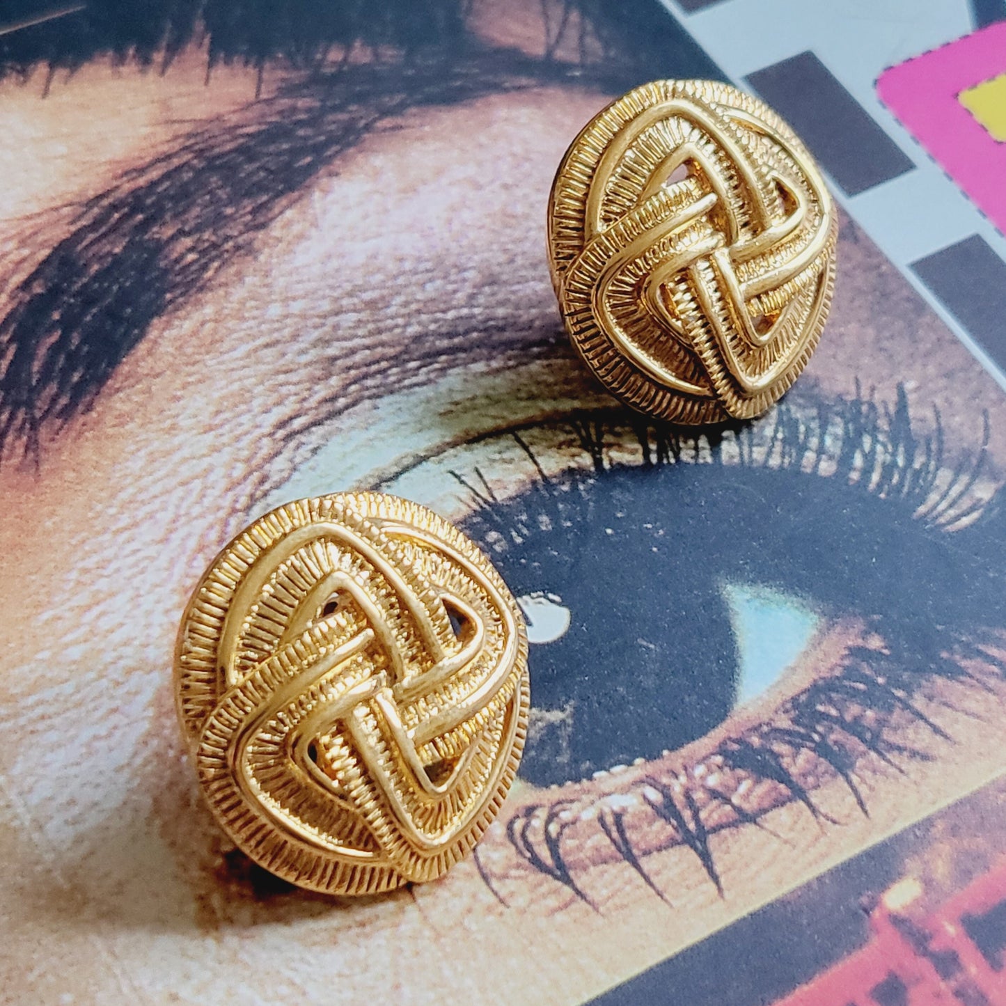 Clip on - Napier Gold Round Knot Clip on Earrings