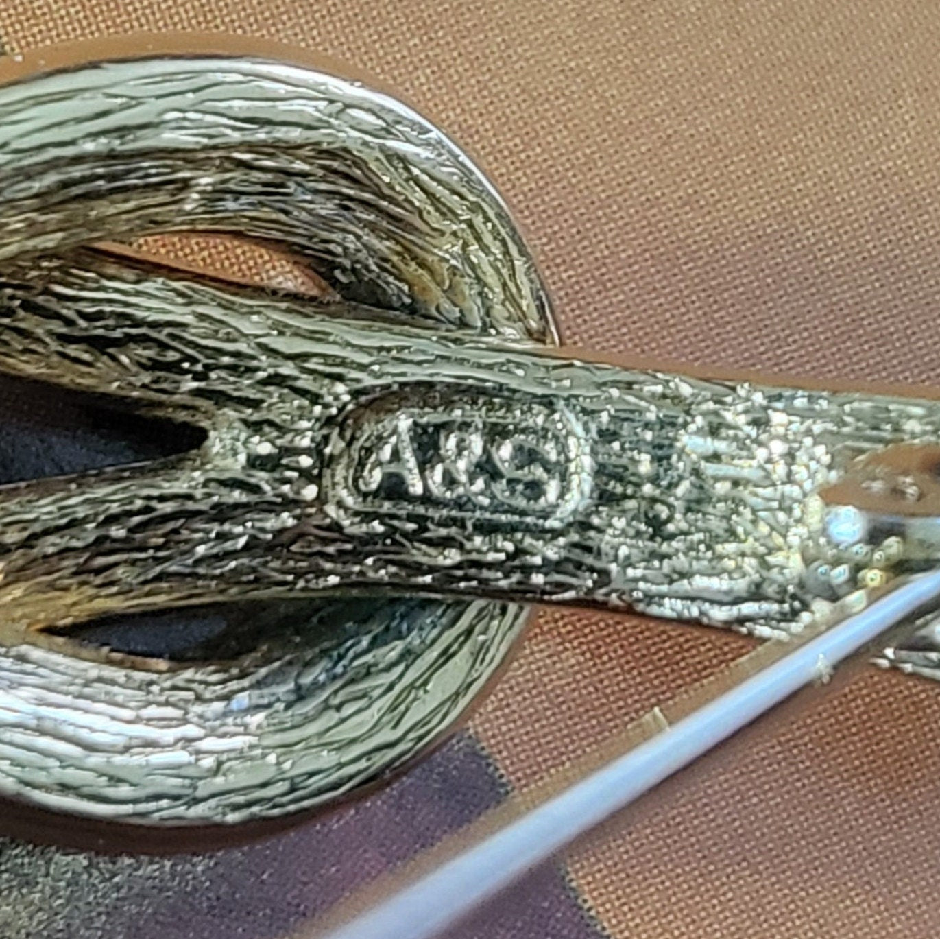 Brooch - Attwood and Sawyer Gold and Crystals Knot Brooch