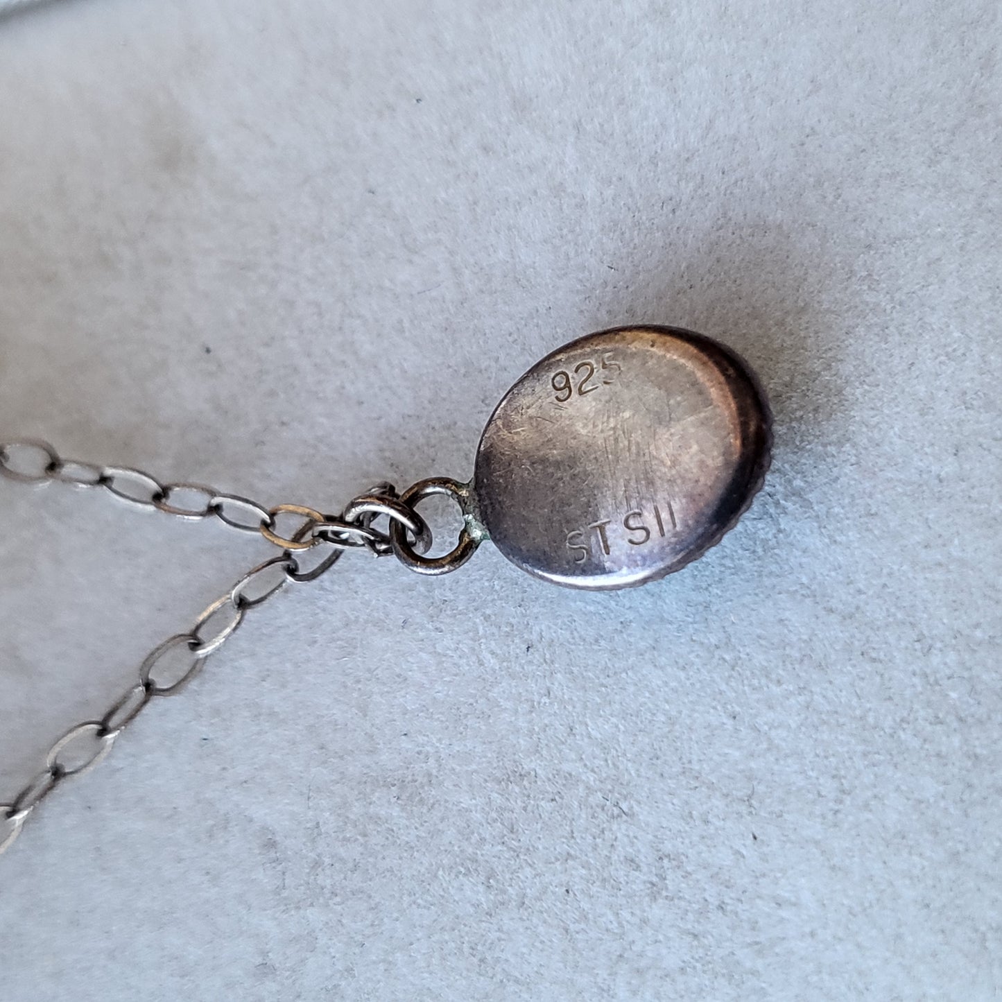 Set - Sterling Silver Murano Glass Blue Flower Pendant Necklace and Clip on Earrings