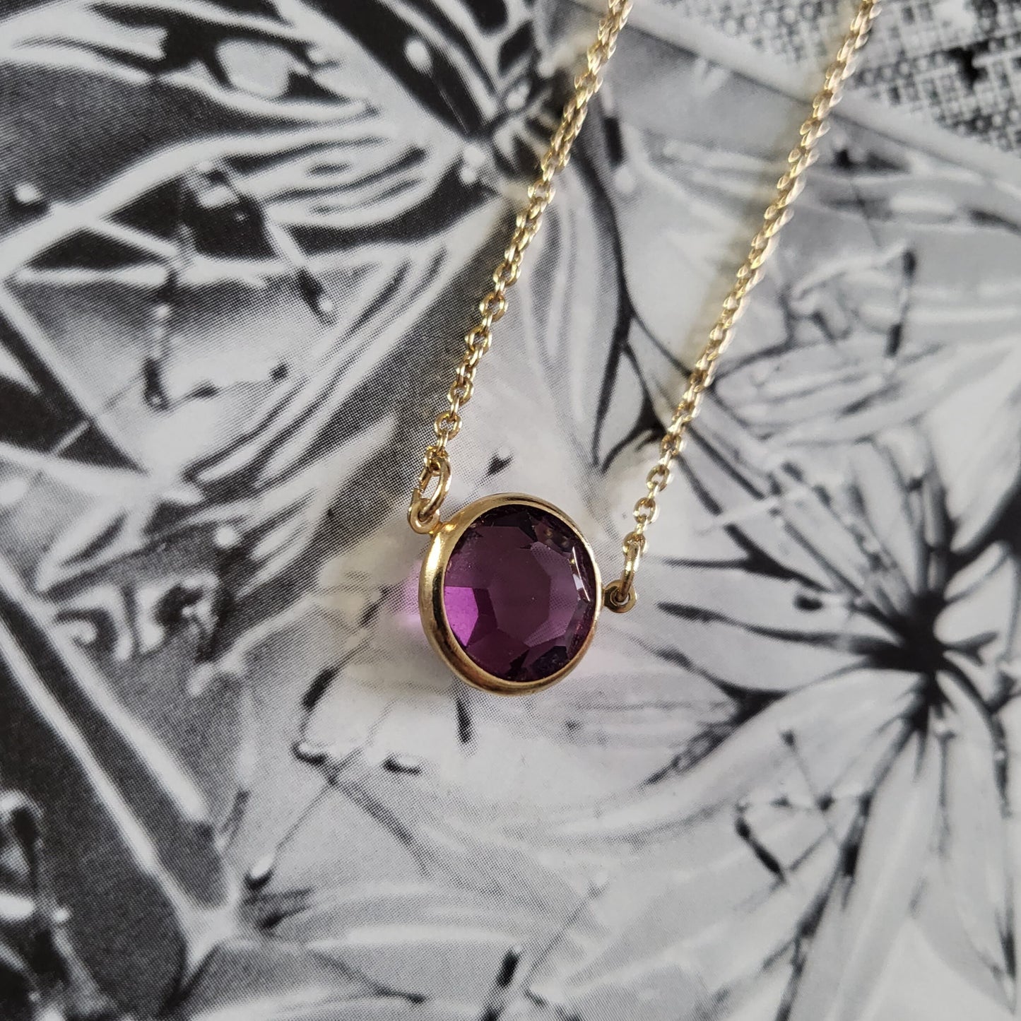 Necklace - Vintage Avon Purple Crystal Necklace