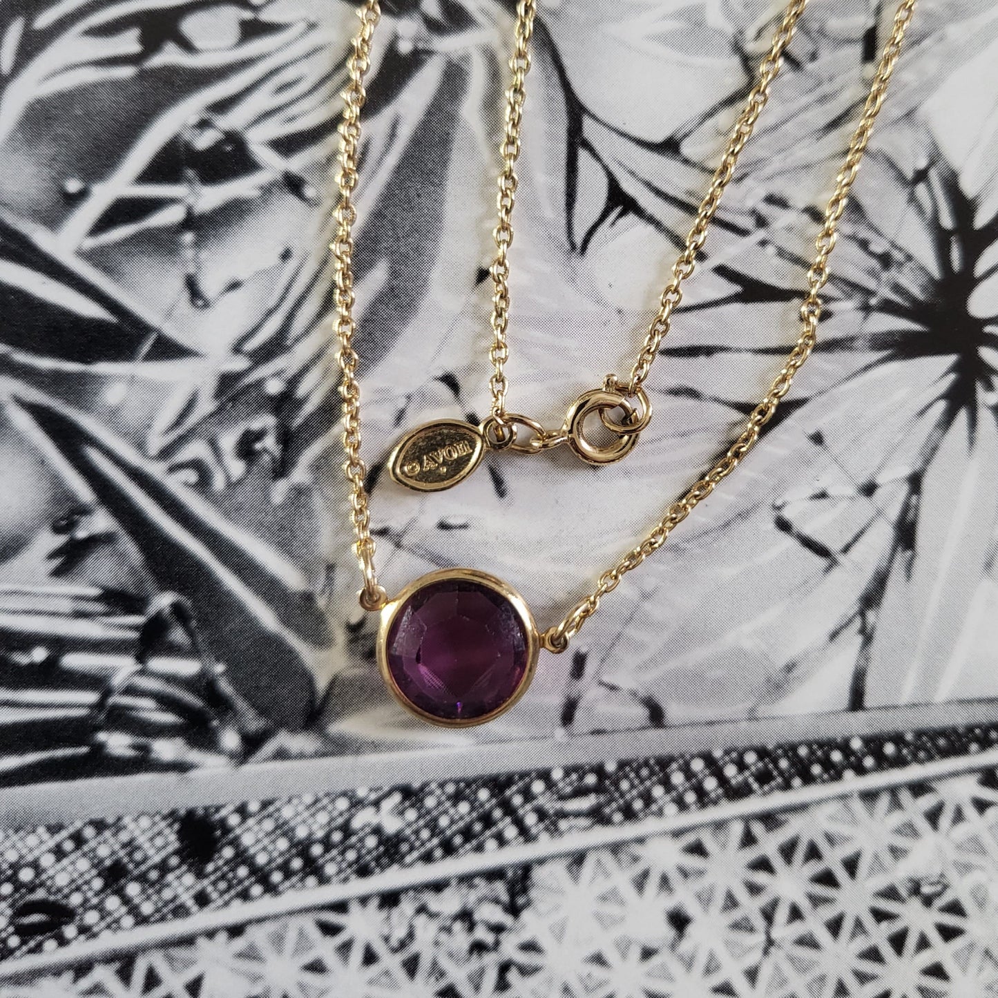 Necklace - Vintage Avon Purple Crystal Necklace