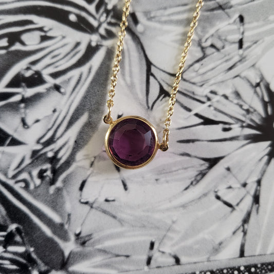 Necklace - Vintage Avon Purple Crystal Necklace