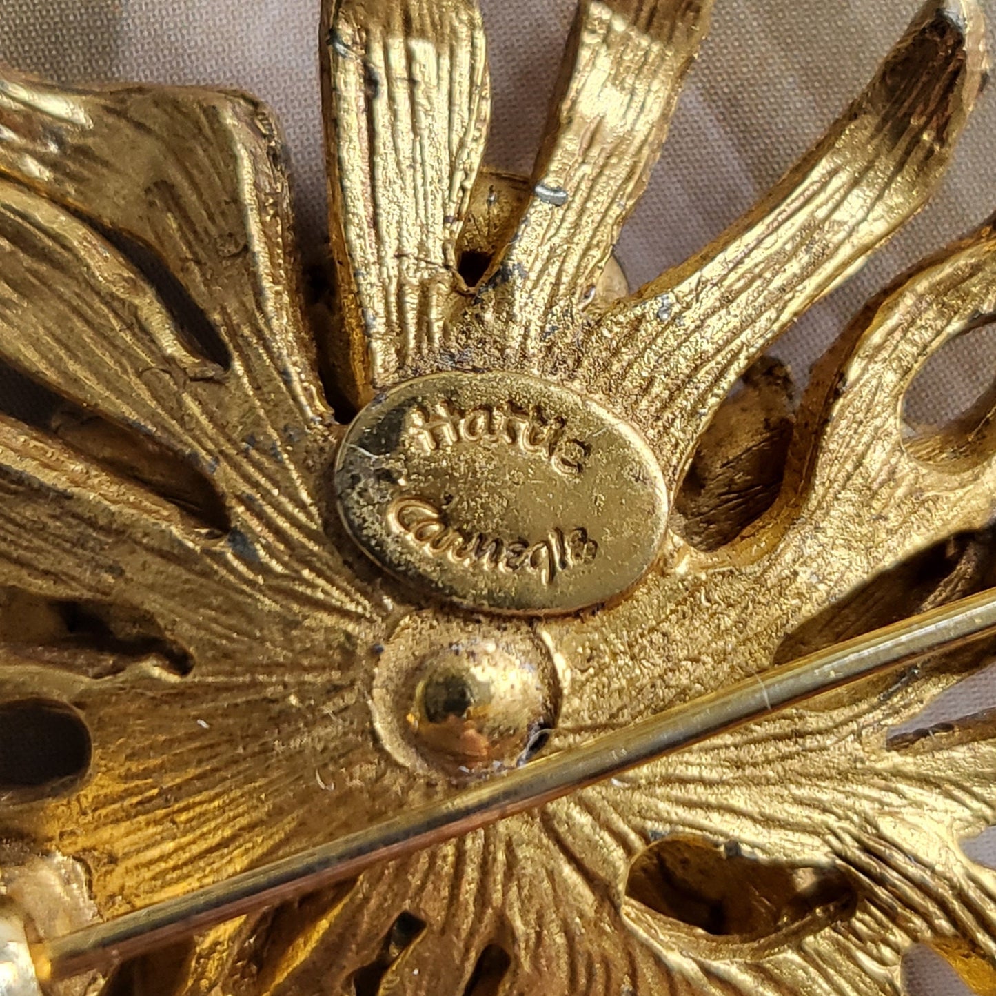 Brooch - Hattie Carnegie Multicoloured Glass Beads Flower Bouquet Brooch