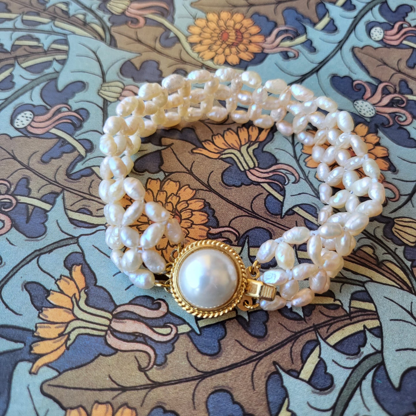Bracelet - Woven Baroque Freshwater Pearl Bracelet