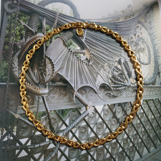 Necklace - Yves Rocher Plain Gold Cross Link Chain Necklace