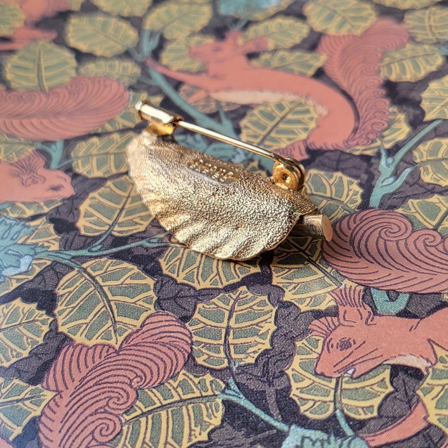 Brooch - Orena Yellow Thermoset Plastic Leaf Brooch