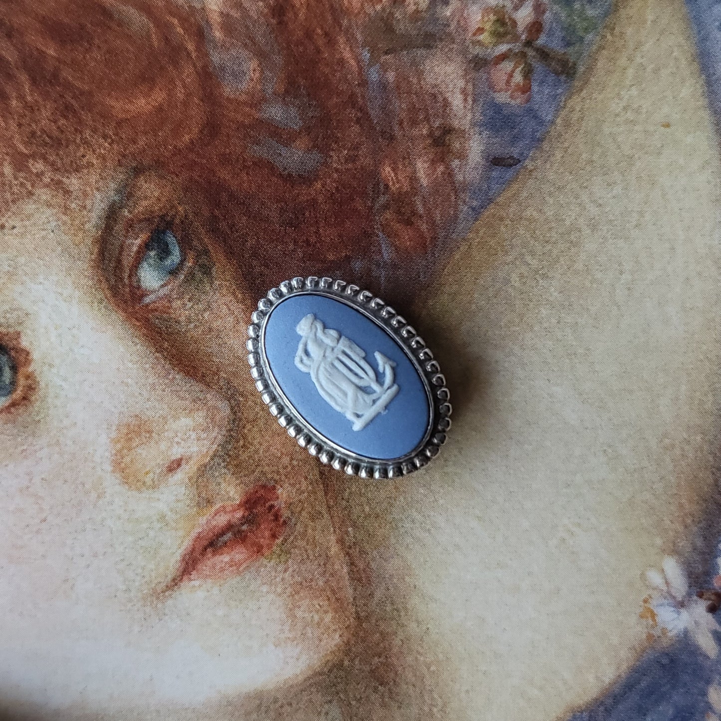 Clip on - Wedgwood Jasperware Blue Cameo Clip On Earrings