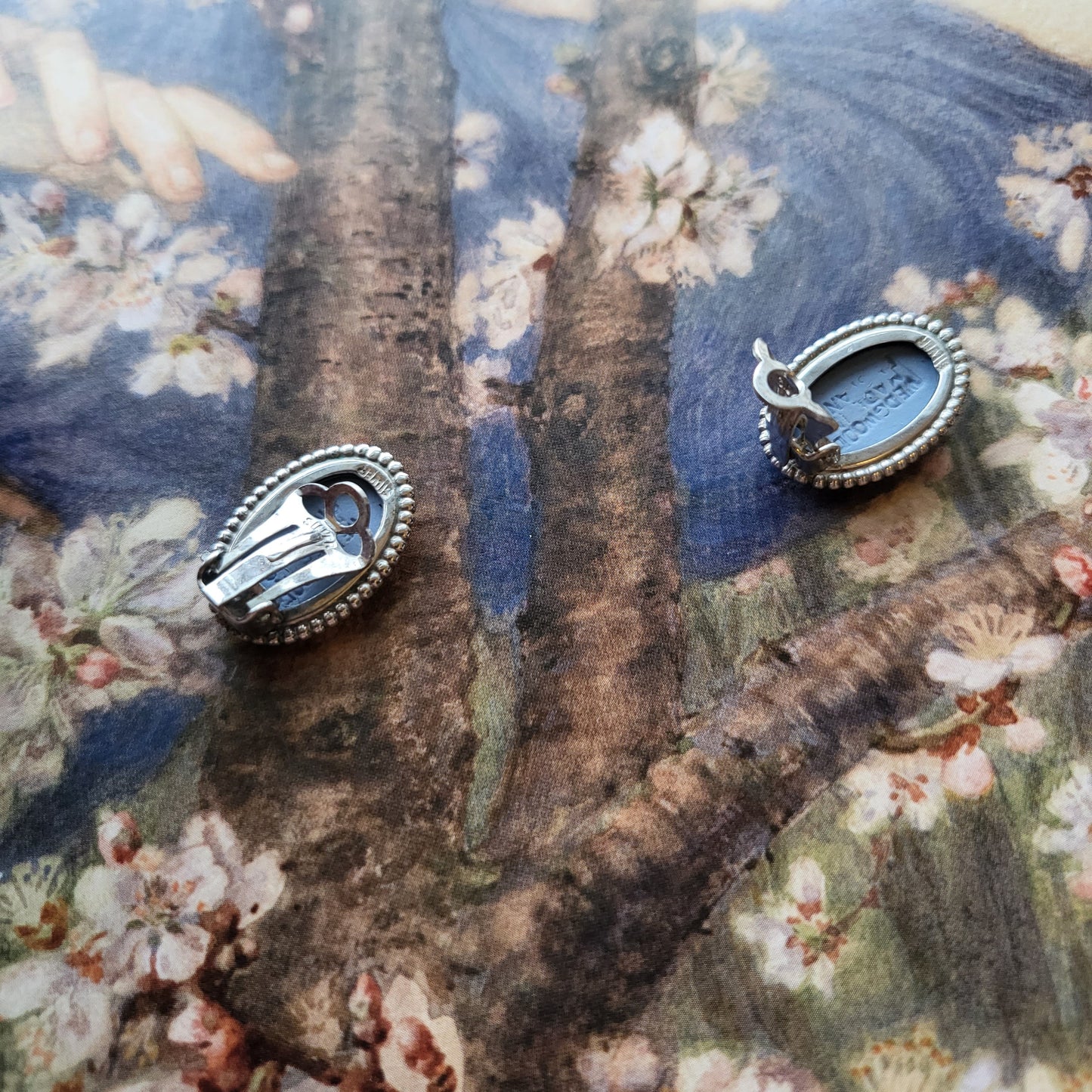 Clip on - Wedgwood Jasperware Blue Cameo Clip On Earrings