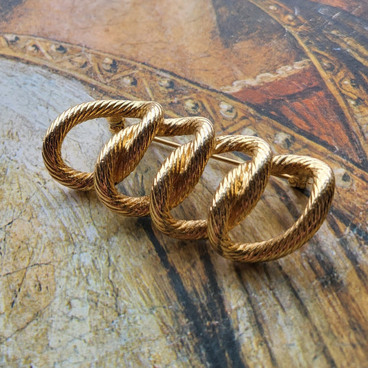 Brooch - Monet Gold Plait Chain Brooch