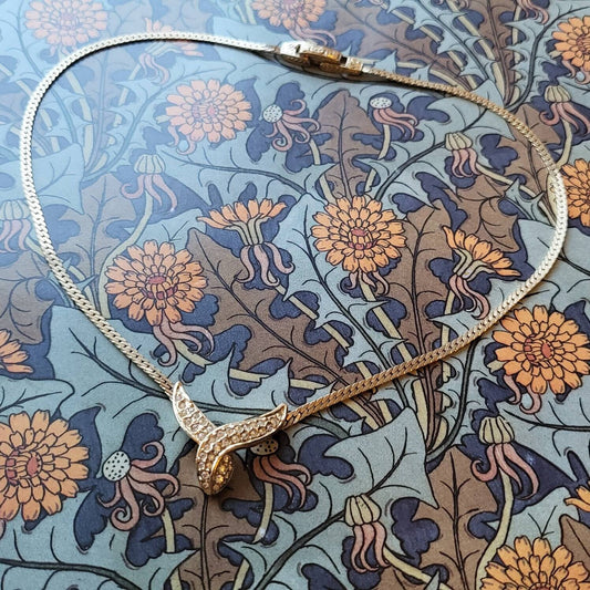 Necklace - Attwood and Sawyer Gold Crystal Ribbon Necklace