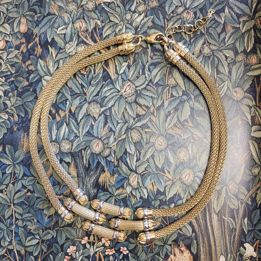 Necklace - Burberry Chunky Gold Articulated Necklace