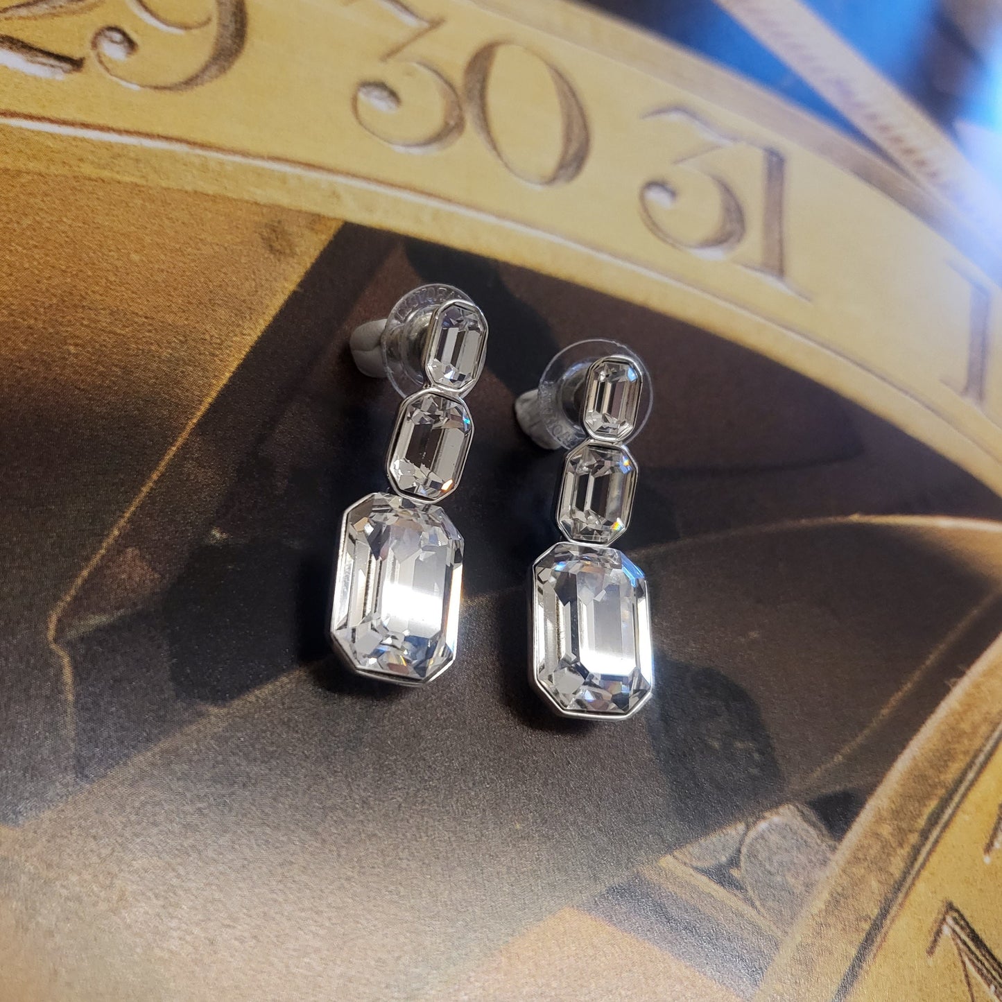 Posts - Swarovski Crystal Triple Drop Stud Earrings