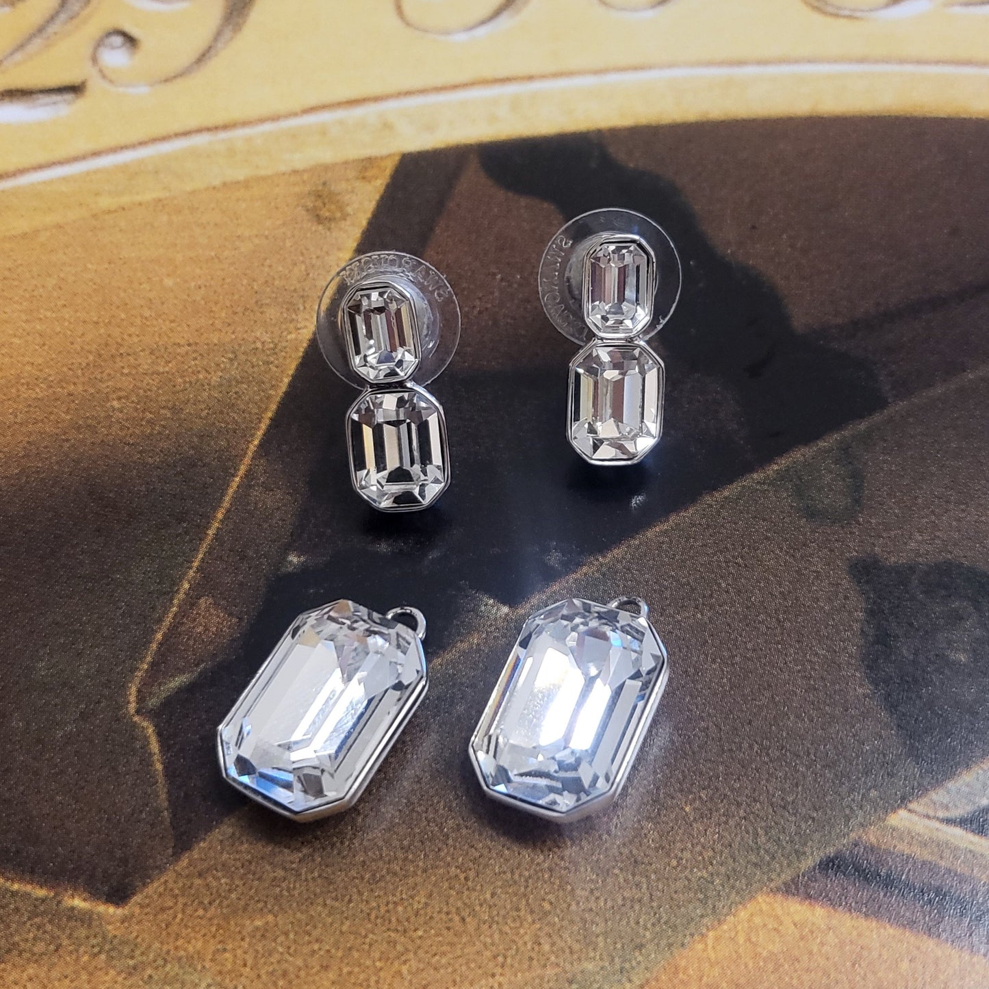 Posts - Swarovski Crystal Triple Drop Stud Earrings