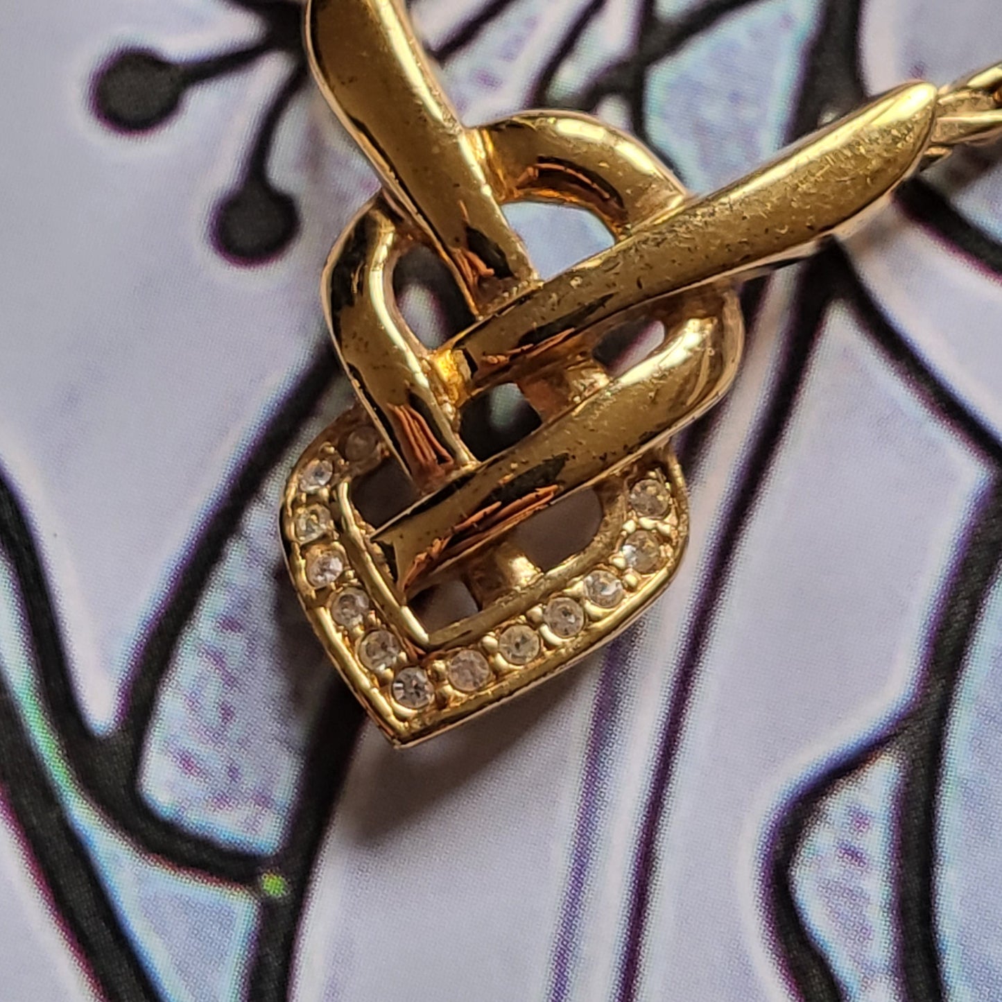 Necklace - Attwood and Sawyer Gold Crystal Plait Necklace