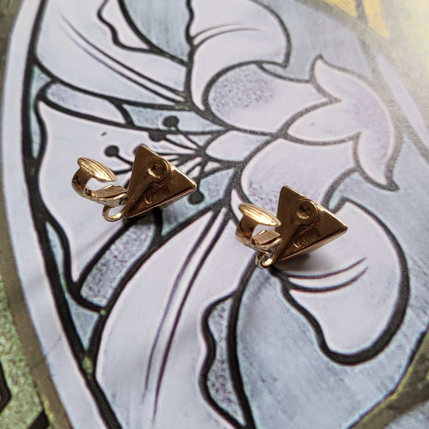 Clip on - Attwood and Sawyer Triangular Crystal Clip On Earrings