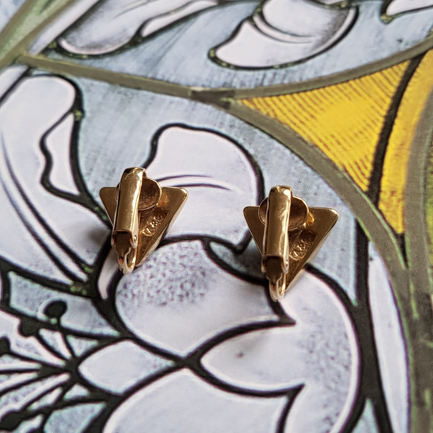 Clip on - Attwood and Sawyer Triangular Crystal Clip On Earrings