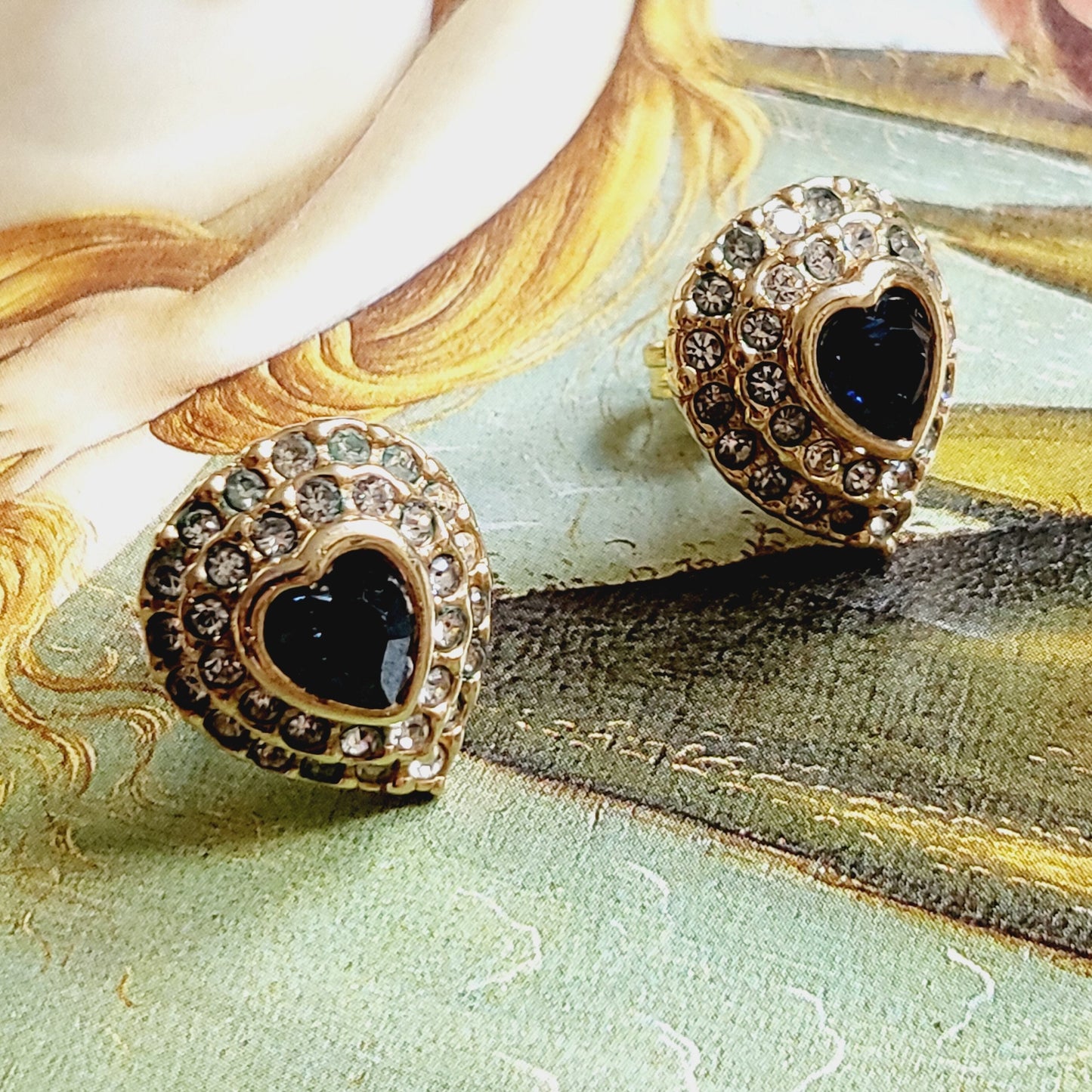 Posts - Attwood and Sawyer Blue Crystal Heart Stud Earrings