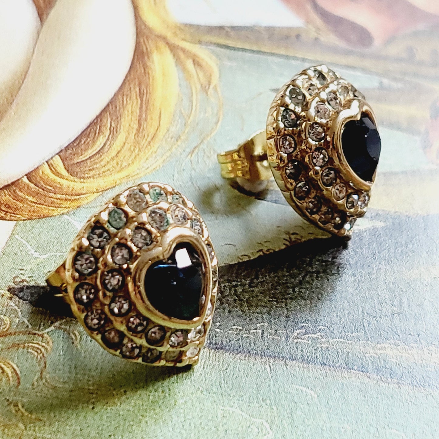 Posts - Attwood and Sawyer Blue Crystal Heart Stud Earrings