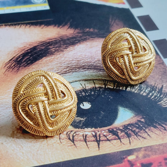 Clip on - Napier Gold Round Knot Clip on Earrings