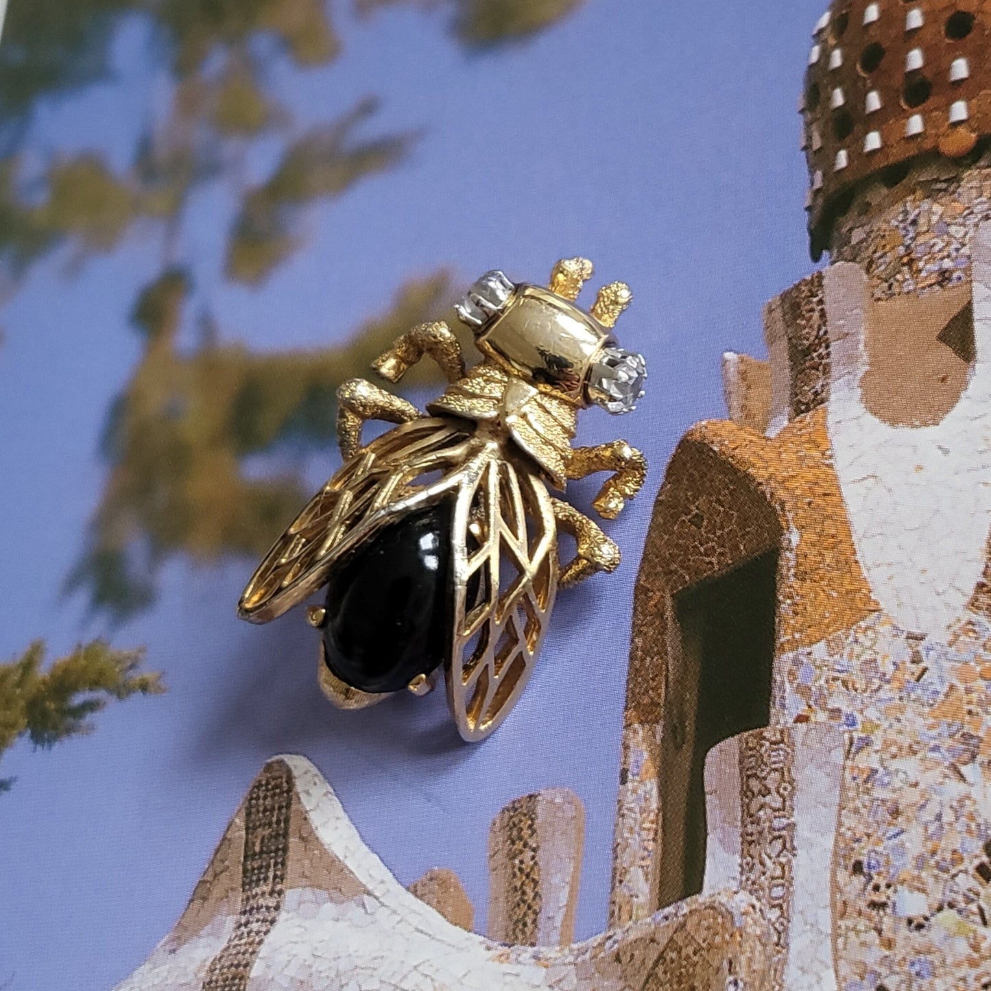 Brooch - Sphinx Black Jelly Belly Cicada Brooch/Pendant