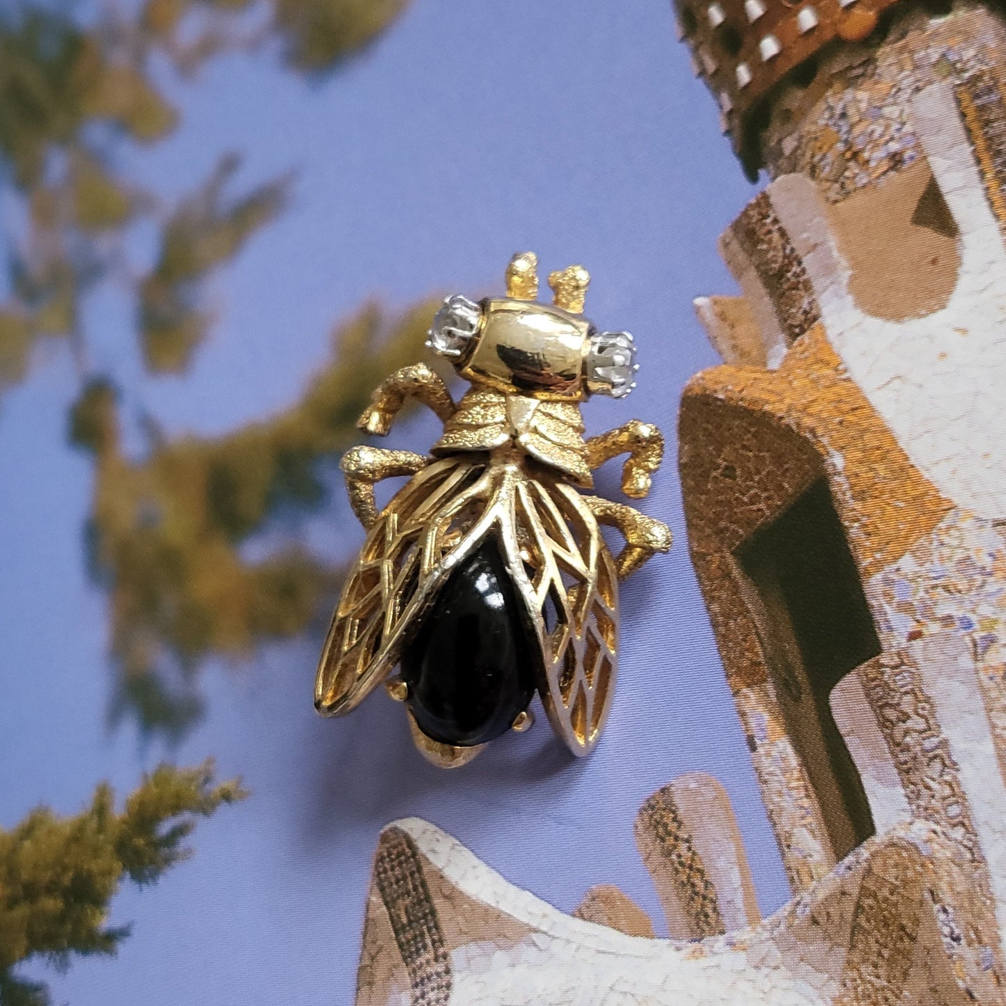 Brooch - Sphinx Black Jelly Belly Cicada Brooch/Pendant