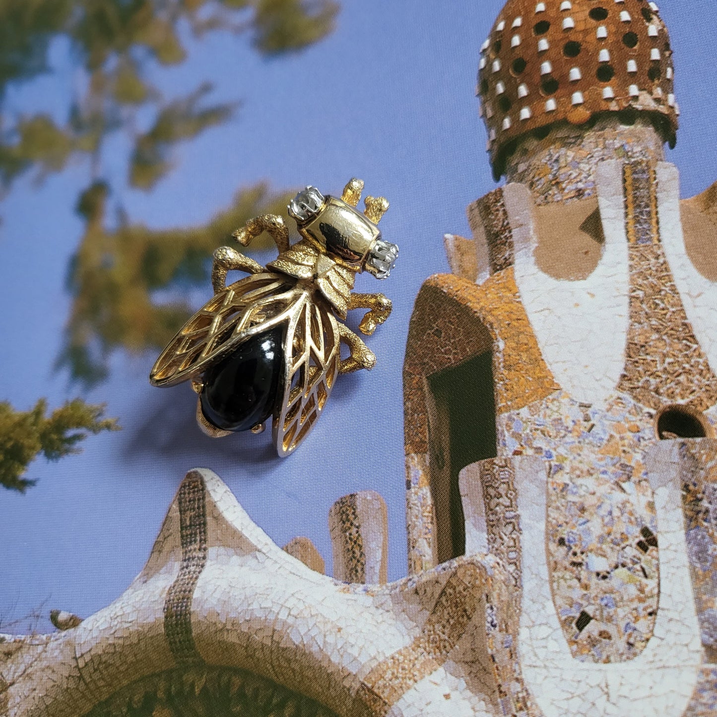 Brooch - Sphinx Black Jelly Belly Cicada Brooch/Pendant