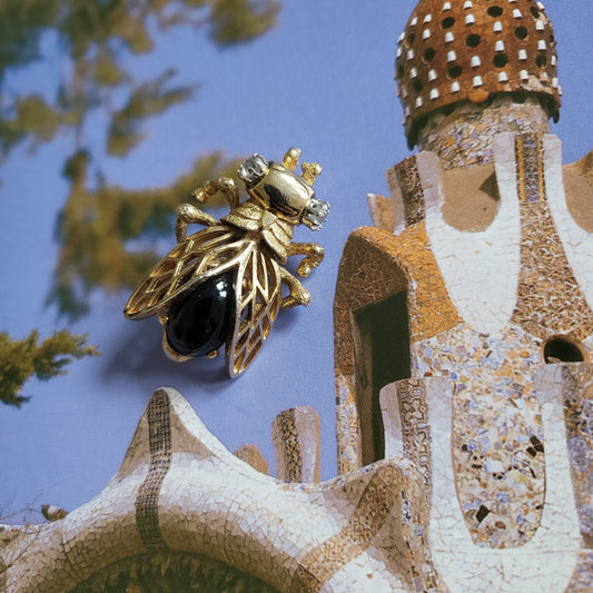 Brooch - Sphinx Black Jelly Belly Cicada Brooch/Pendant