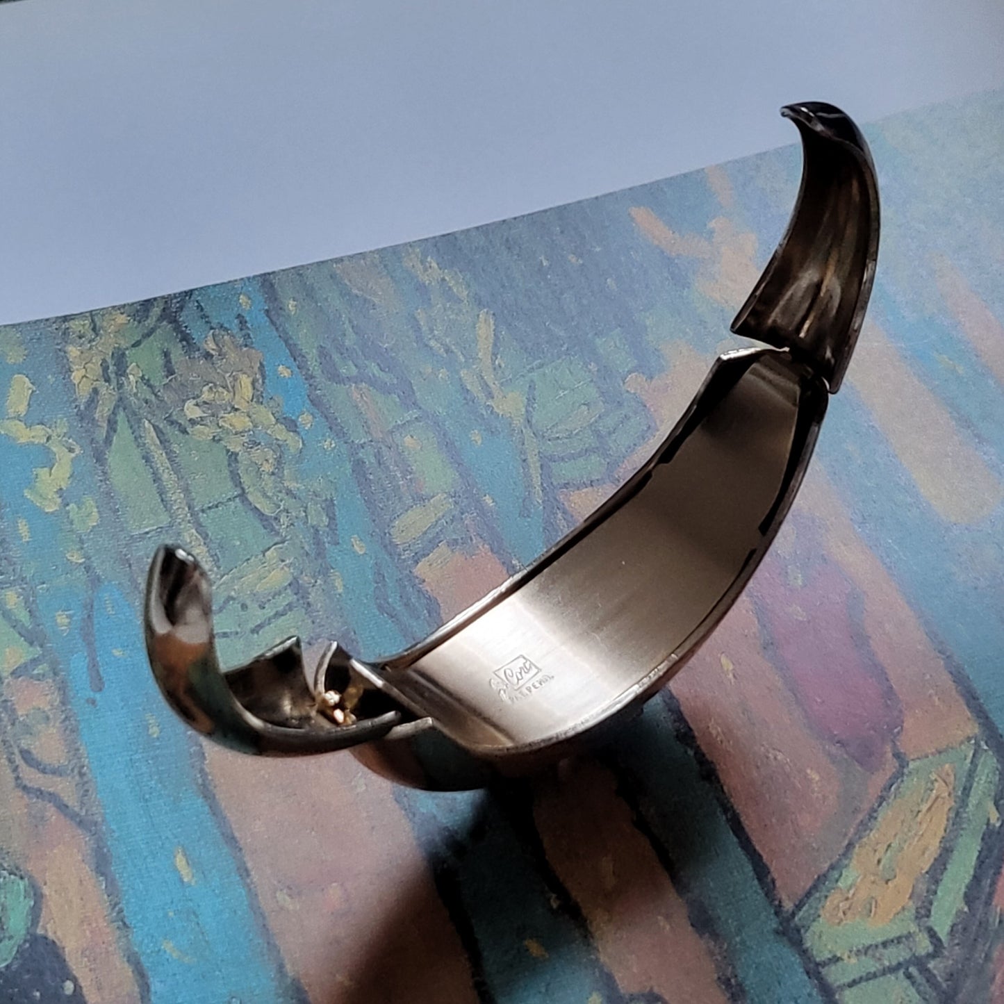 Cuff - Coro Art Deco Style Blue Paste Cuff Bracelet