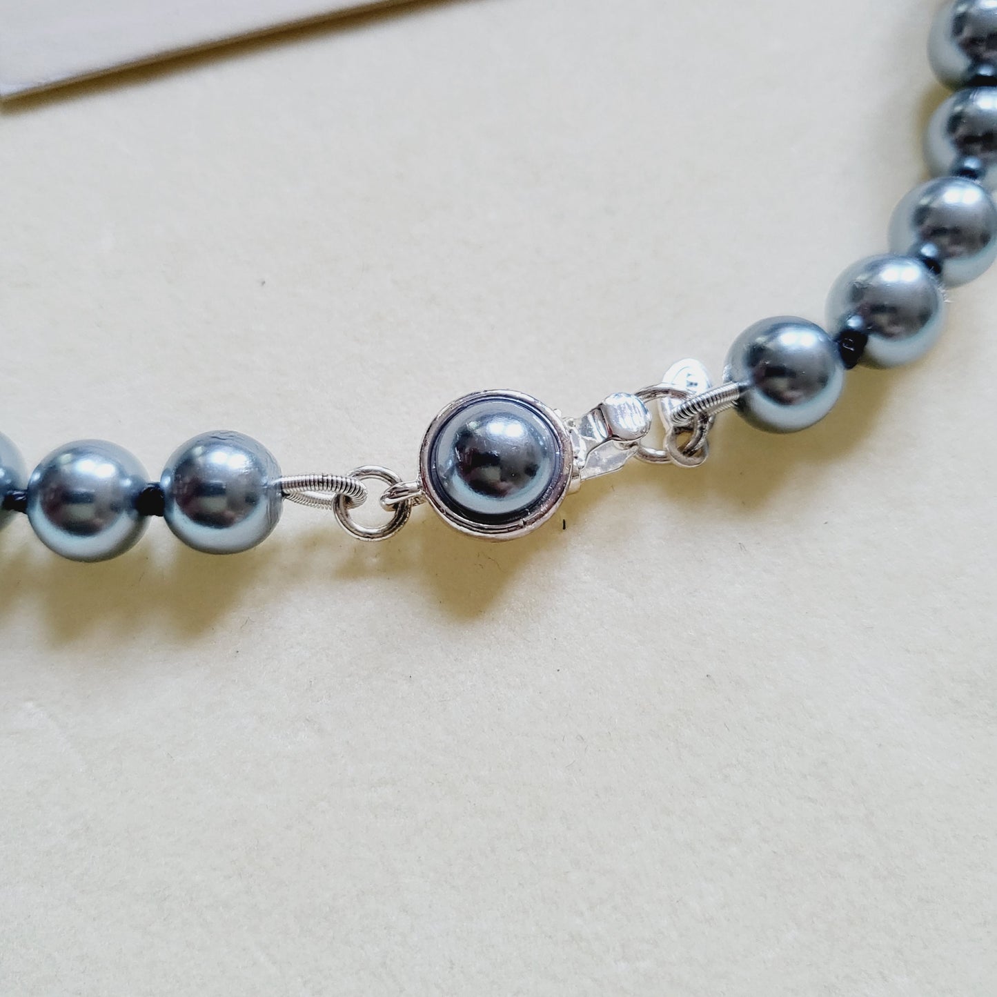 Set - Monet Grey Pearl Necklace and Stud Earrings