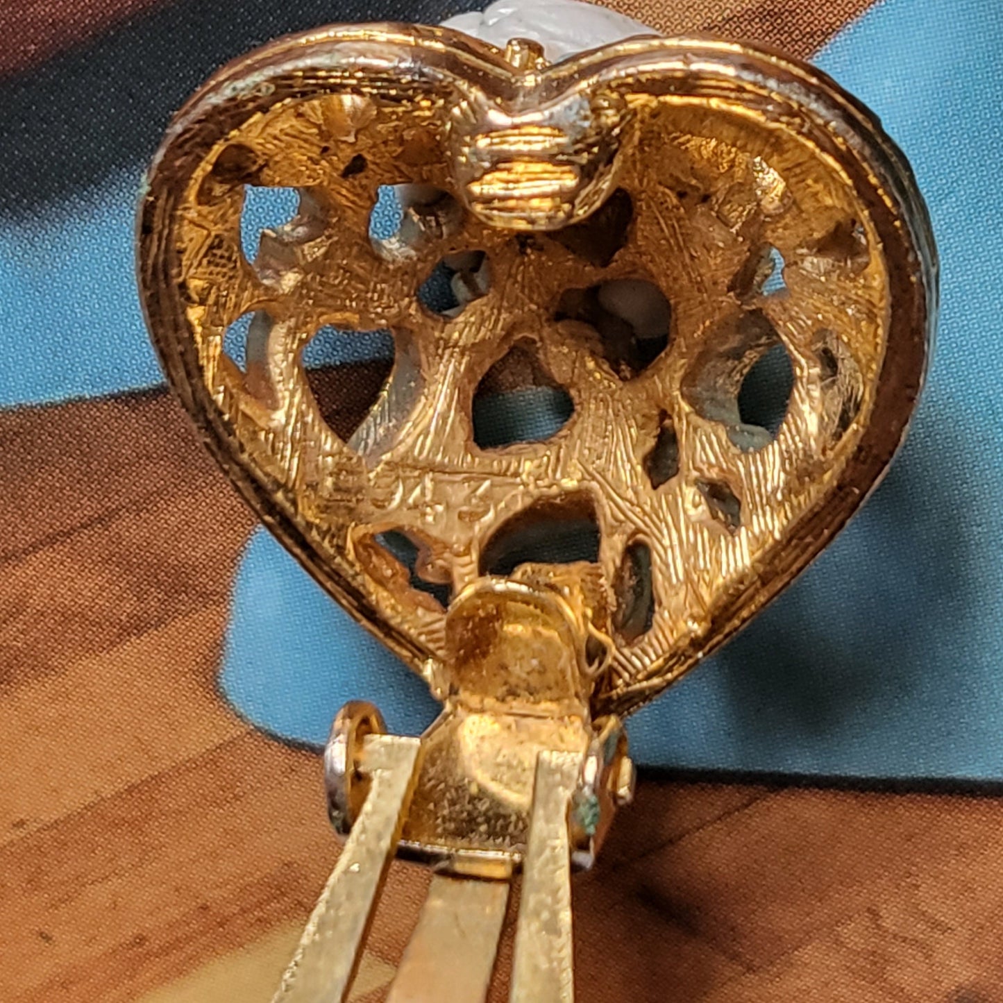 Clip on - Sphinx Hearts and Turquoise Cluster Clip on Earrings