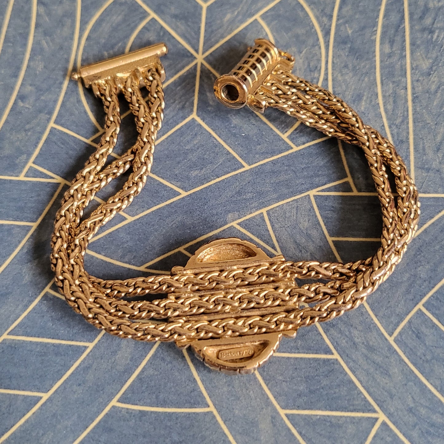 Bracelet - Burberrys Purple Crystal Triple Chain Bracelet