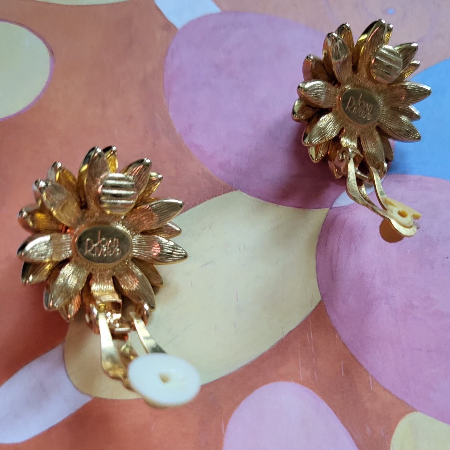 Clip on - Joan Rivers Pink Pearl and Crystals Flower Clip on Earrings