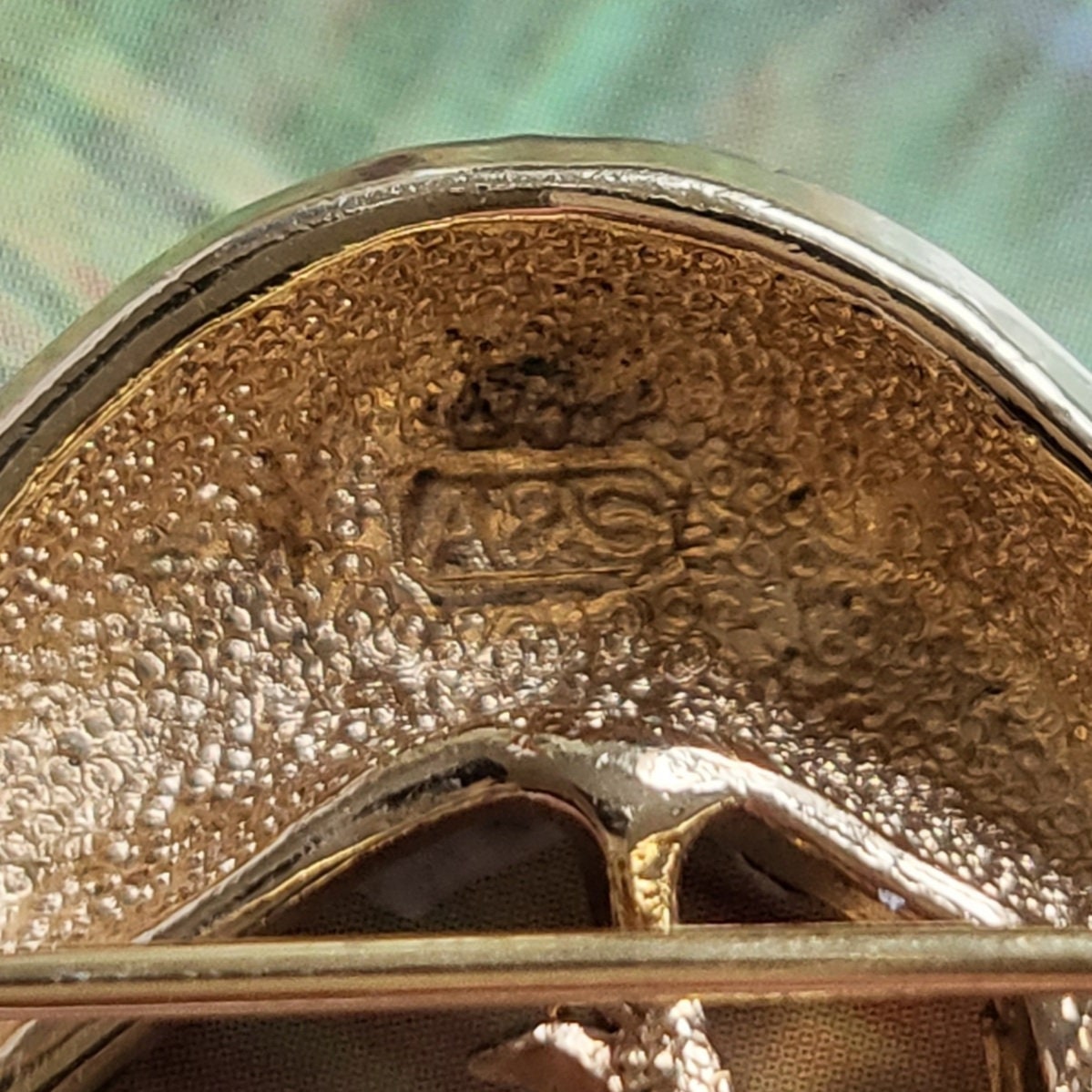 Brooch - Attwood and Sawyer Green and Blue Enamel Shrimp Brooch