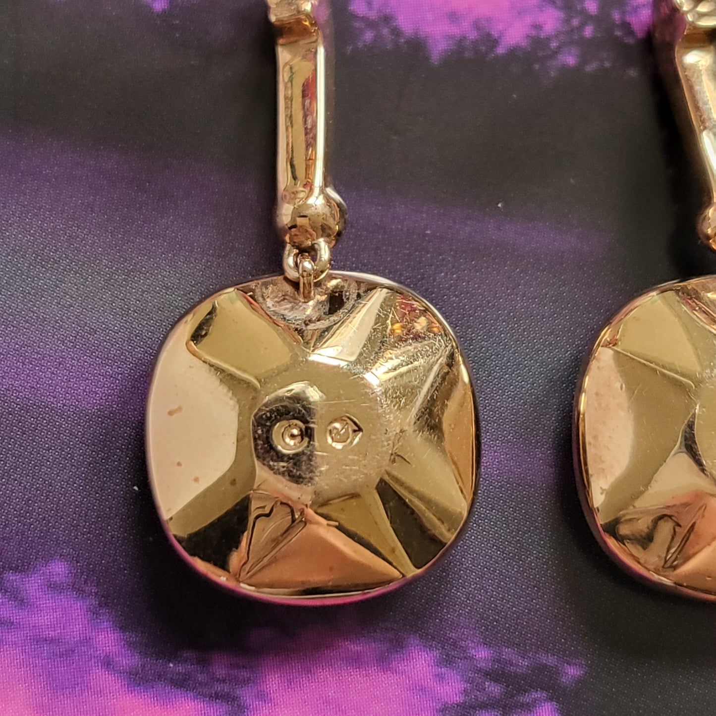 Posts - Swarovski Rose Gold Cushion Cut Crystal Drop Earrings