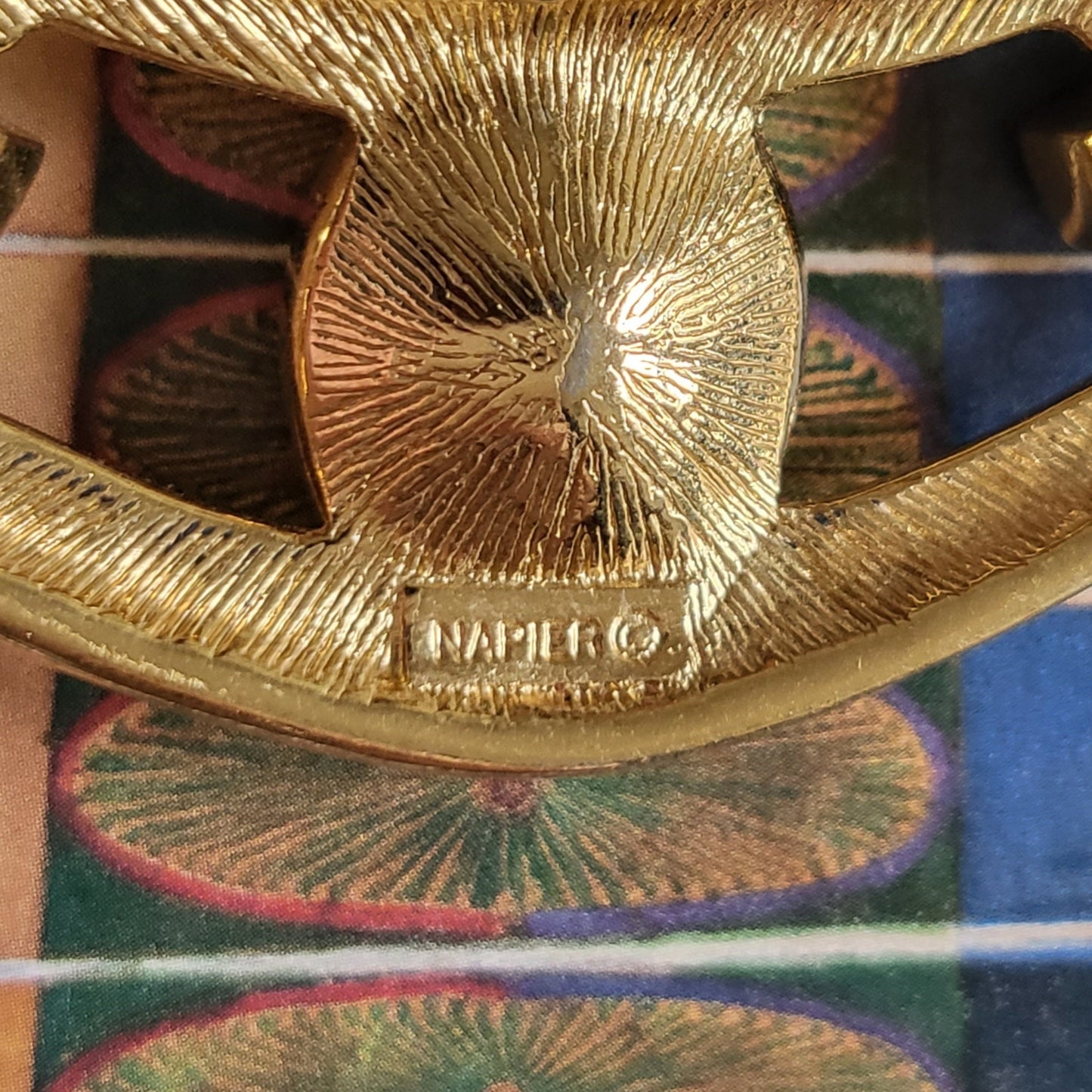 Necklace - Napier Clear Crystal Gold Square Link Chain Necklace