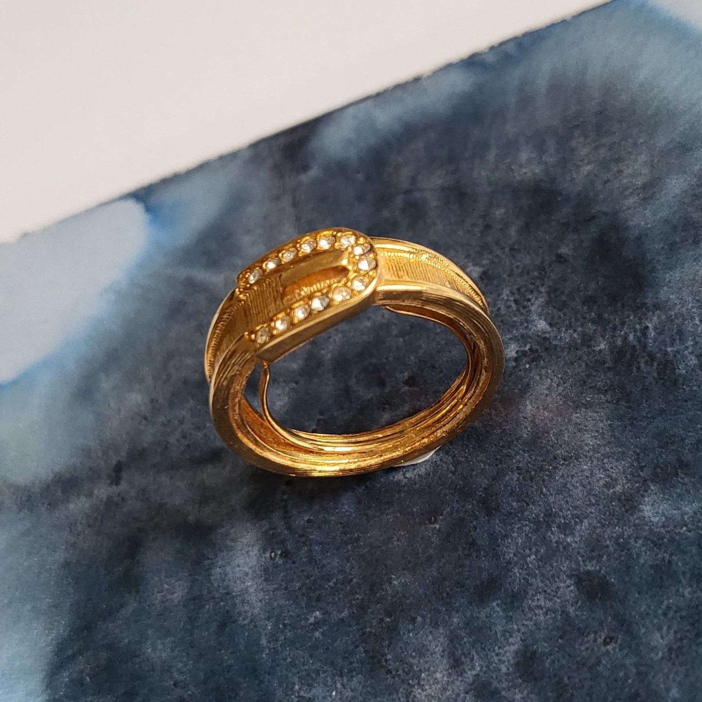 Ring - Avon Crystal Gold Belt Ring