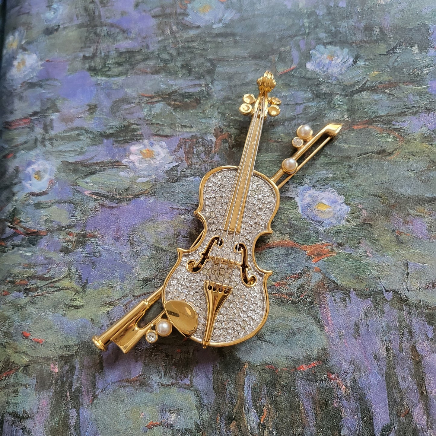 Brooch - Swarovski Crystal Violin Brooch